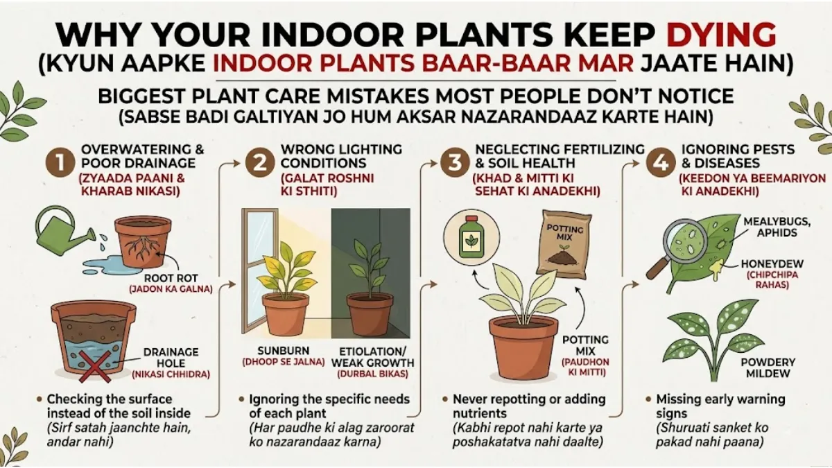 Why Your Indoor Plants Keep Dying (Biggest Plant Care Mistakes Most People Don’t Notice