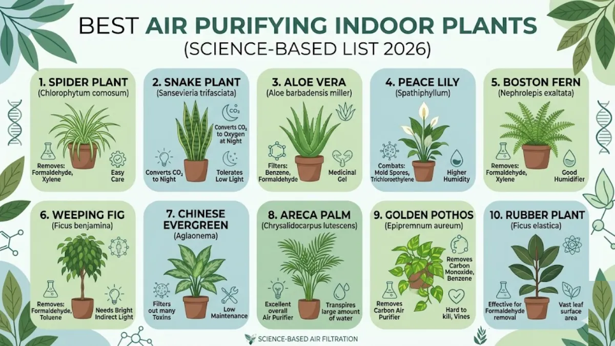  Best Air Purifying Indoor Plants (Science-Based List 2026)