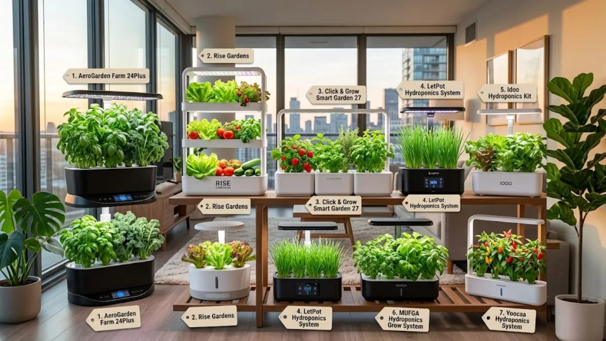 Best Smart Indoor Hydroponic Systems: "Top 7 Smart Indoor Hydroponic Kits for Apartment Living (2026 Reviews)."
