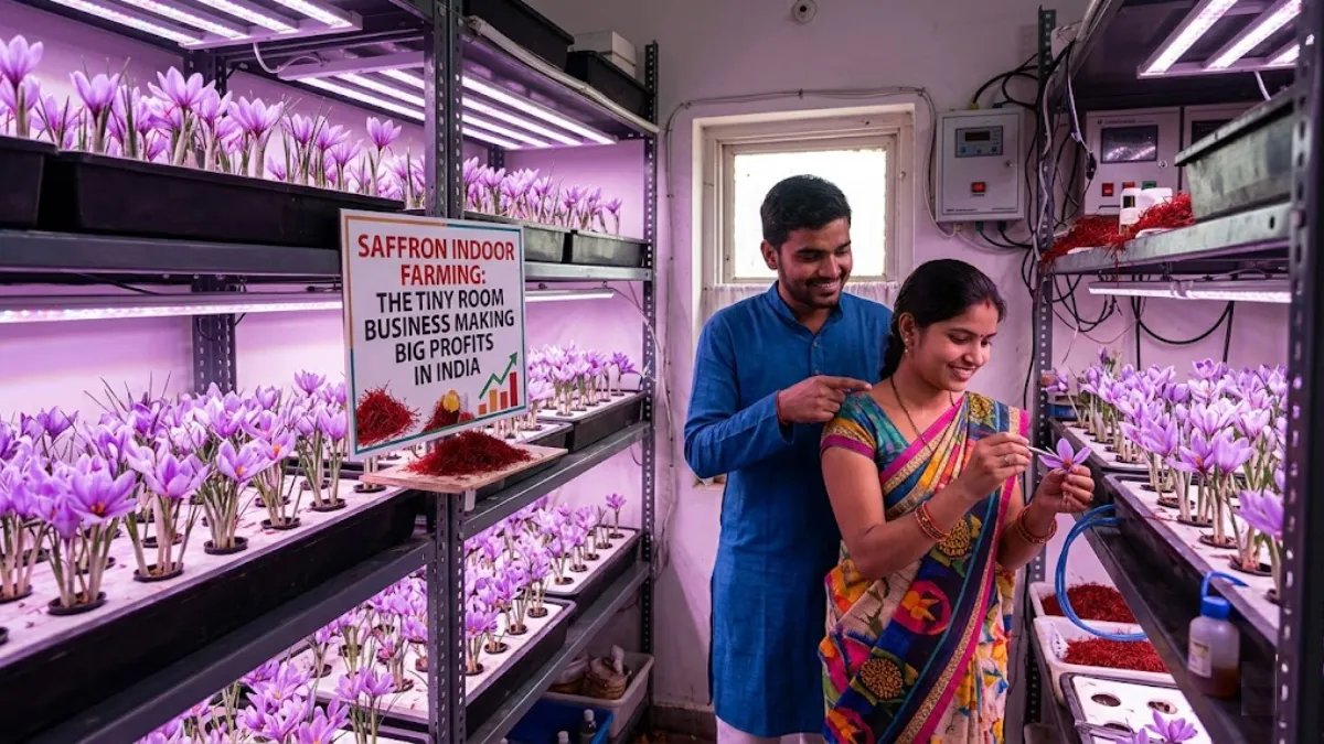 Saffron Indoor Farming: The Tiny Room Business Making Big Profits in India