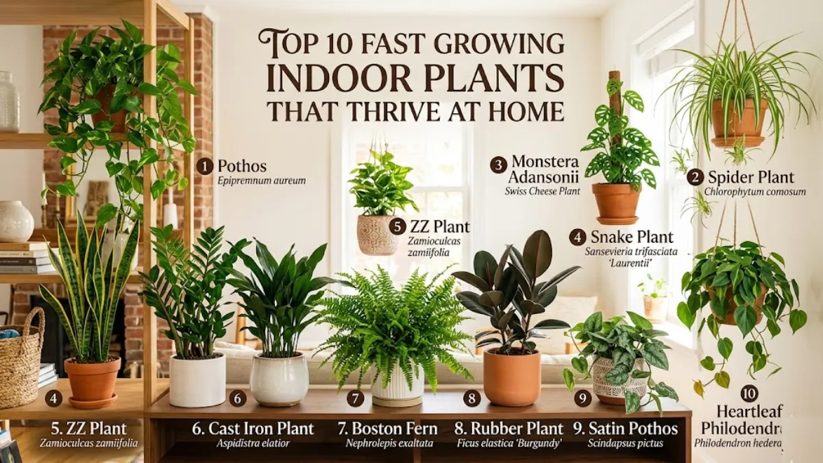 Top 10 Fast Growing Indoor Plants That Actually Thrive at Home